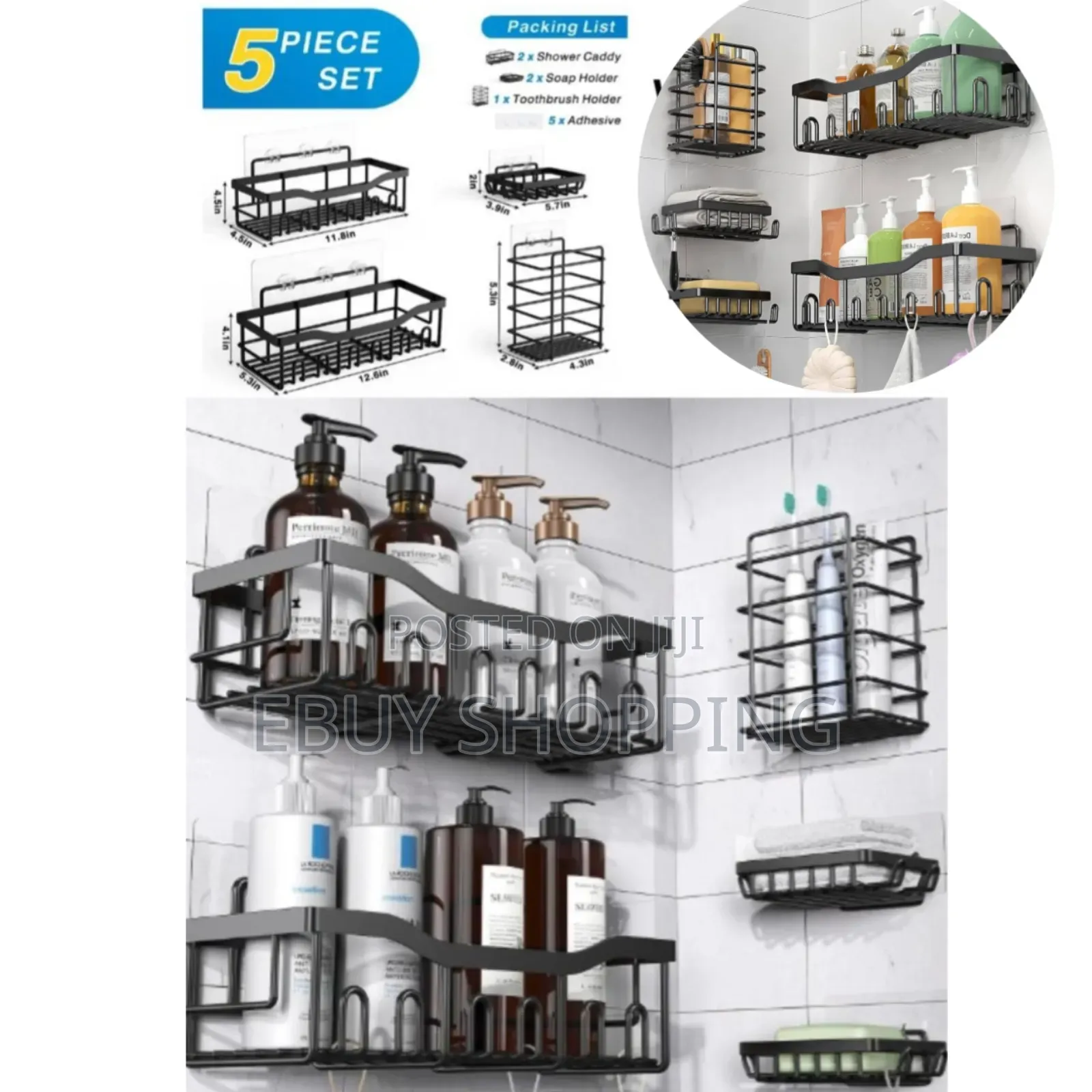 Slim Design 5-Shelf Steel Rack | Portable and Strong