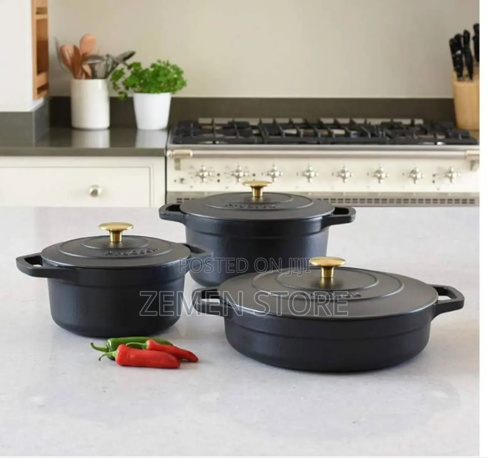 Momcoc 3pcs Non Stick Cookware የማይዙ ማራኪ ግራናይት ድስቶች