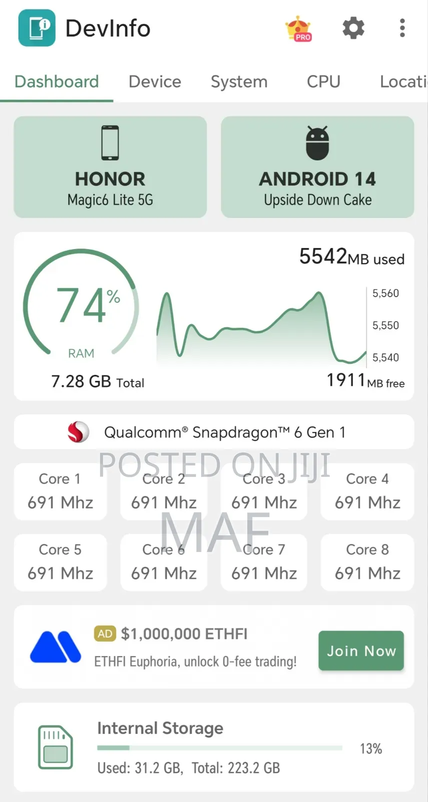 Honor Magic6 256 GB Black