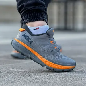 Hoka Grey Mens Orange Sole