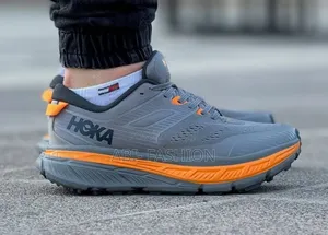 Hoka Grey Mens Orange Sole
