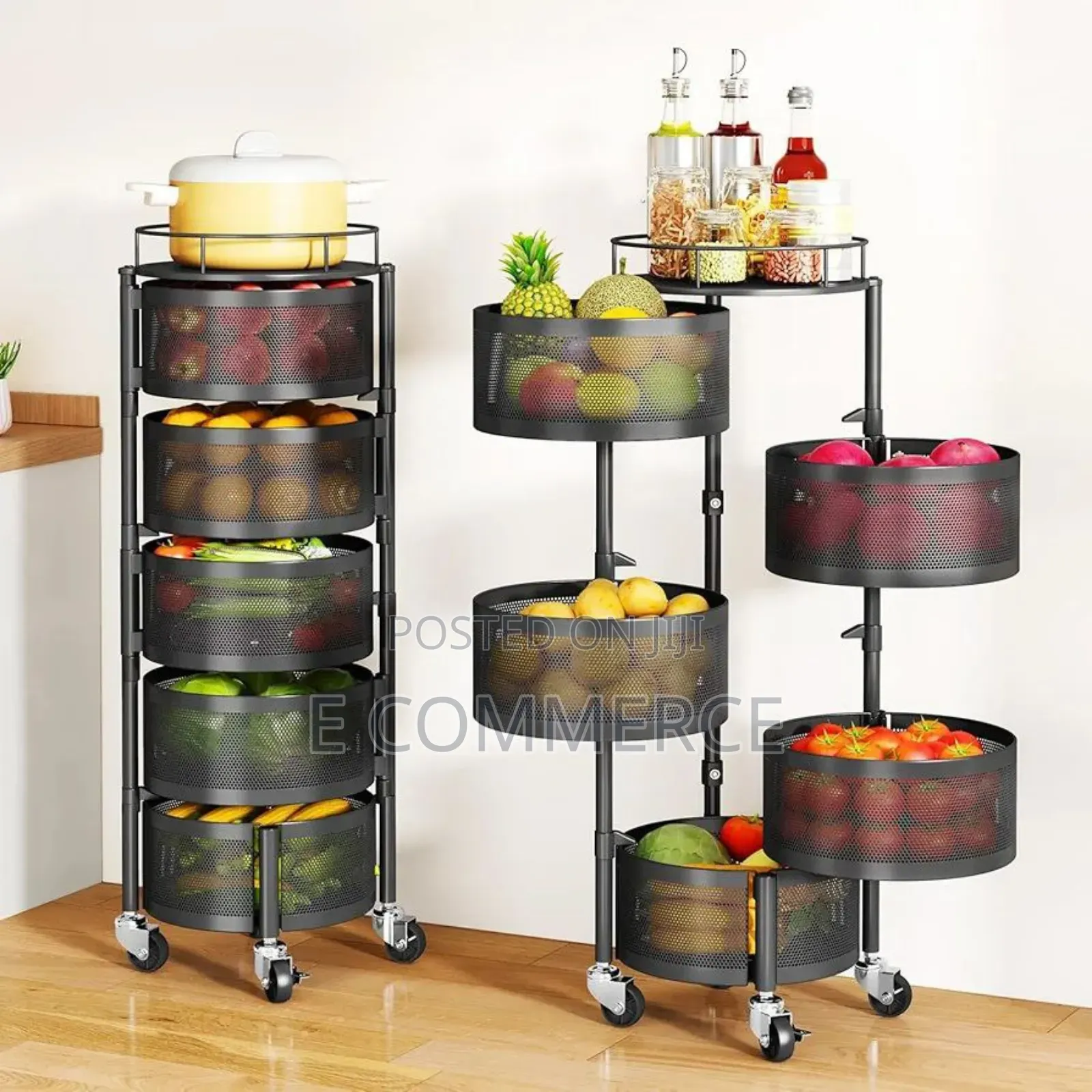 Moveable And Rotatable Kitchen Storage Rack