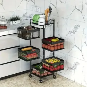 Moveable And Rotatable Kitchen Storage Rack