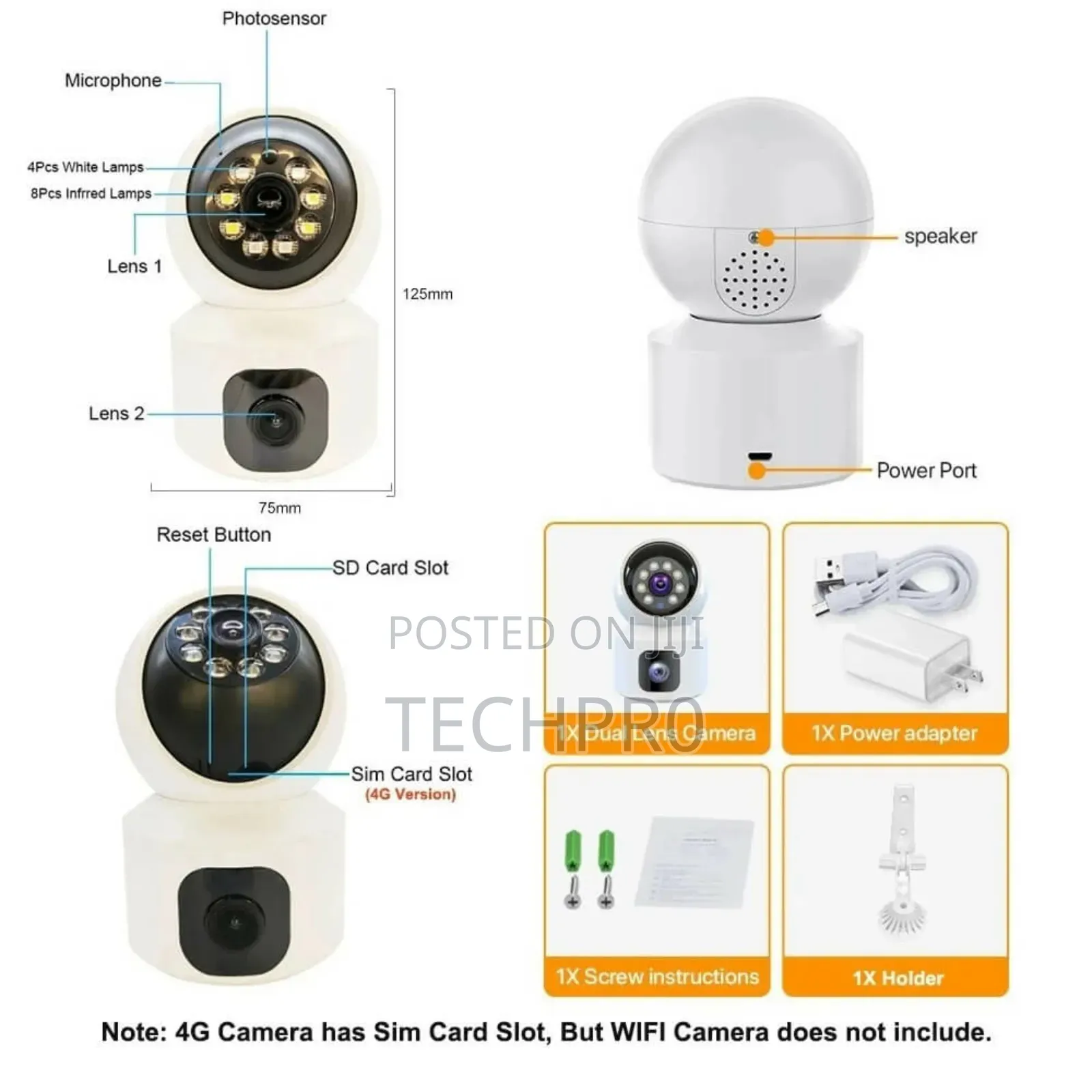 4g Dual Lens Mini PTZ Camera Indoor 4mp With Sim