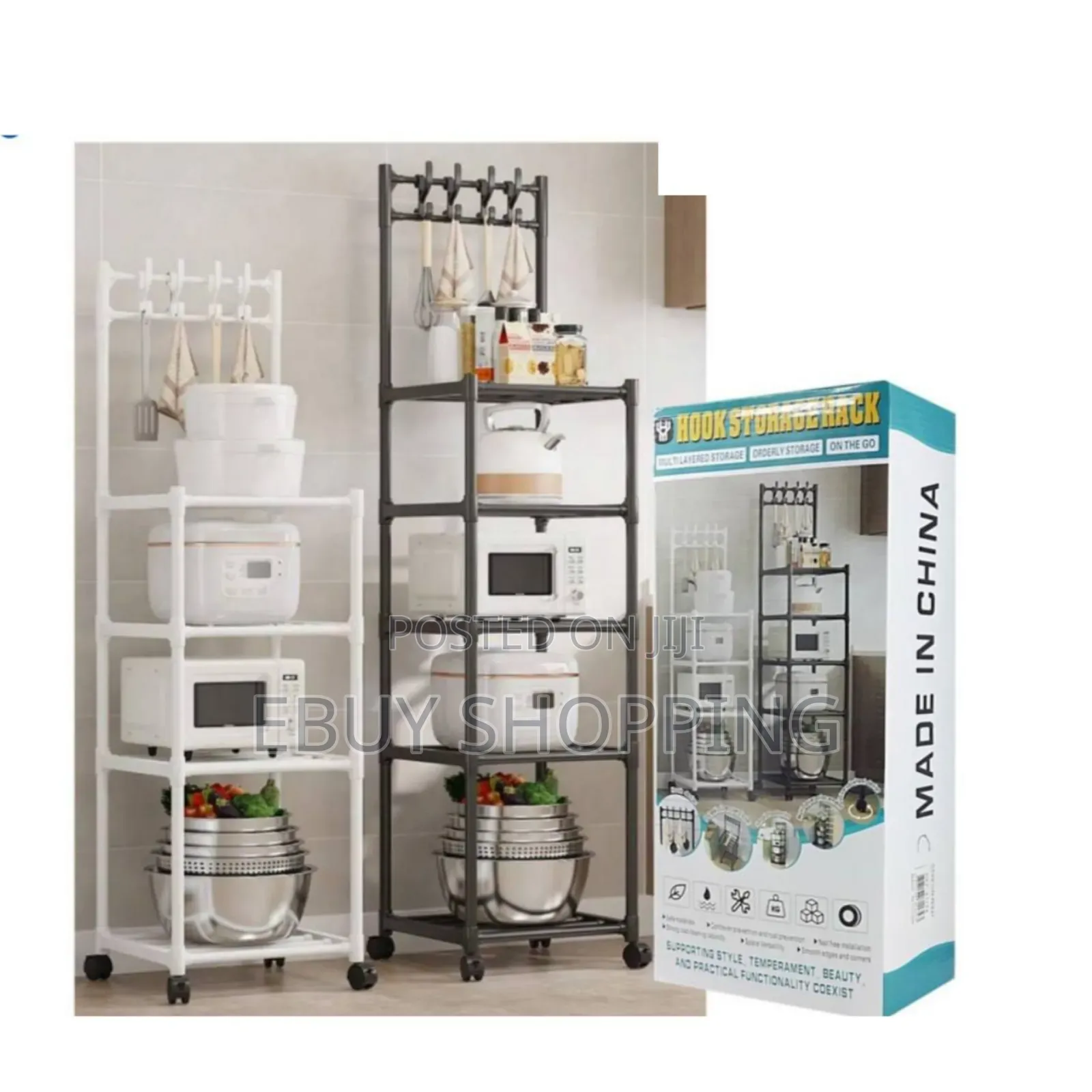 Adjustable Tier Metal Rack on Wheels