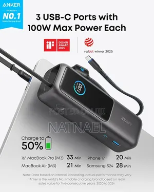 Anker Laptop Power Bank, 25,000mah Portable Charger With Triple 100w