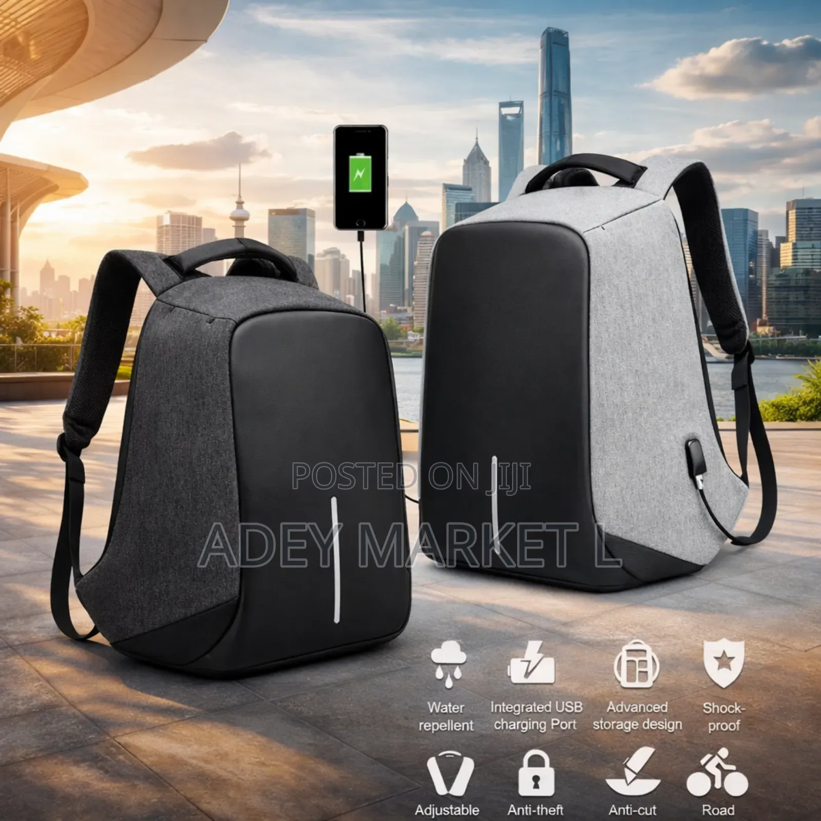 Anti-Theft Backpack With Usb Charging Port