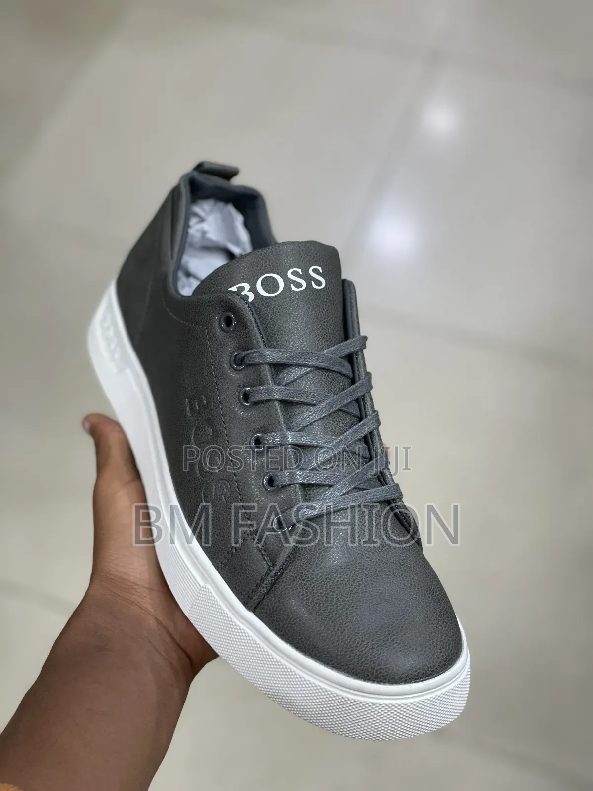 Boss Men's Grey Leather Shoes: On Holiday Sale (Free Delivery )