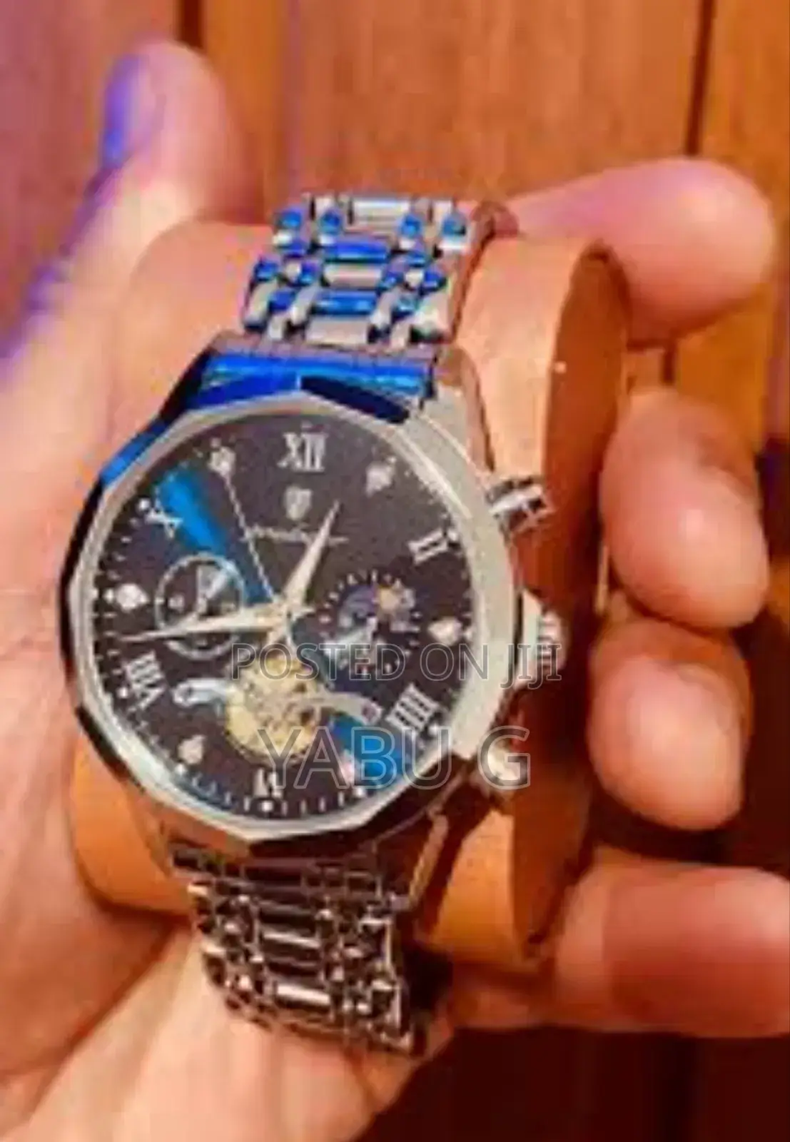 Poedagar Diamond Mirror Chronograph, Original Quartz Men's Watch