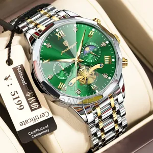Photo - Poedagar Men's Luxury Quartz Wristwatch With a Green Dial