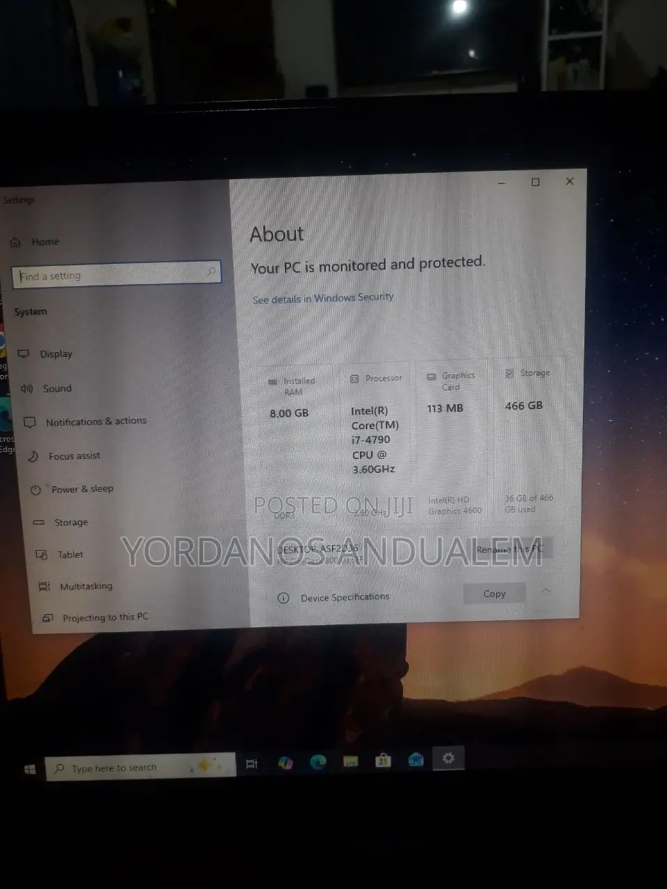 Desktop Computer HP EliteDesk 800 8GB Intel Core I7 HDD 500GB