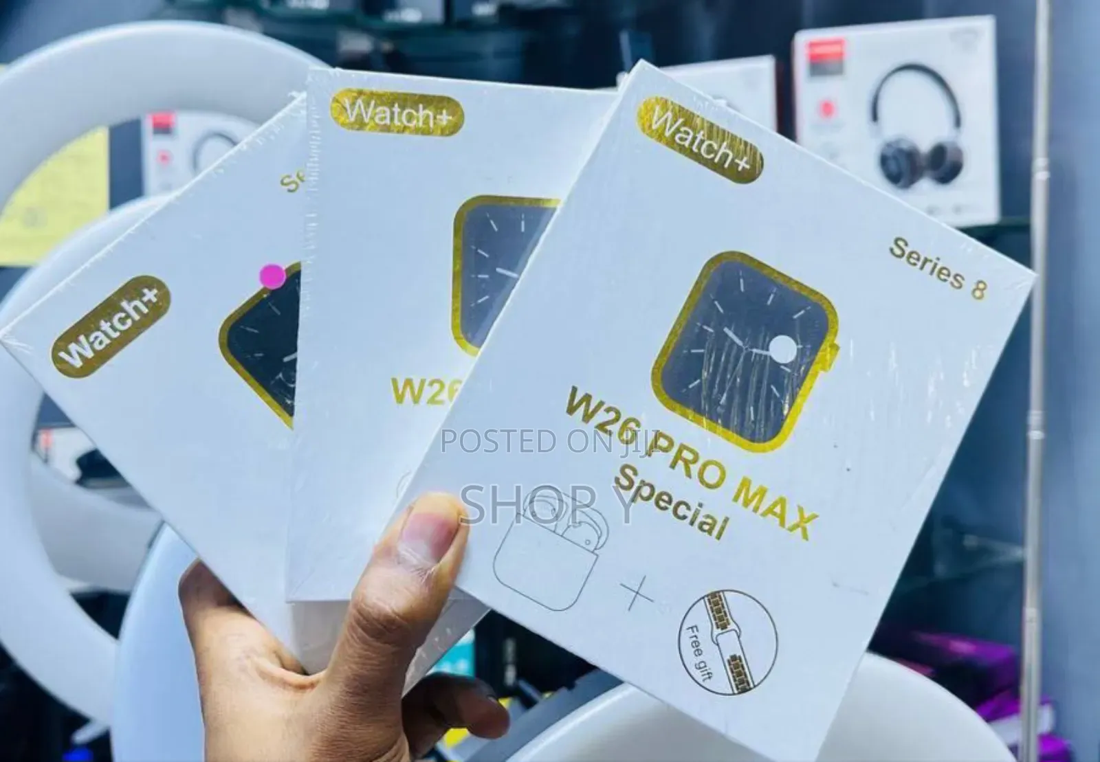 W26 Pro Max Smart Watch + Earpods (አንድላይ ተቀያሪ የእጅ ማሰሪያ እና የጆሮ