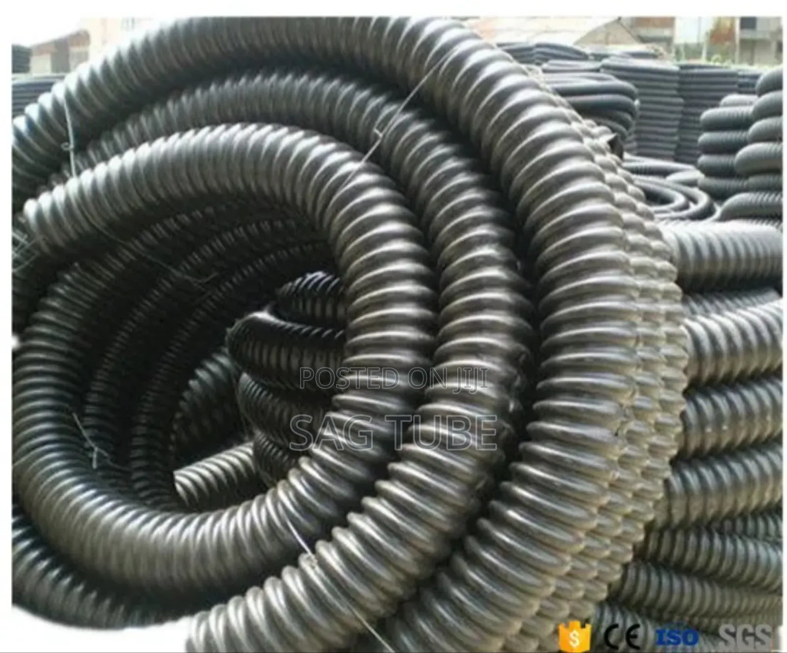 Carbon Corrugated Conduit(Ø13mm,Ø16, Ø25,Ø32,Ø40,Ø50, Ø100, Ø200mm)