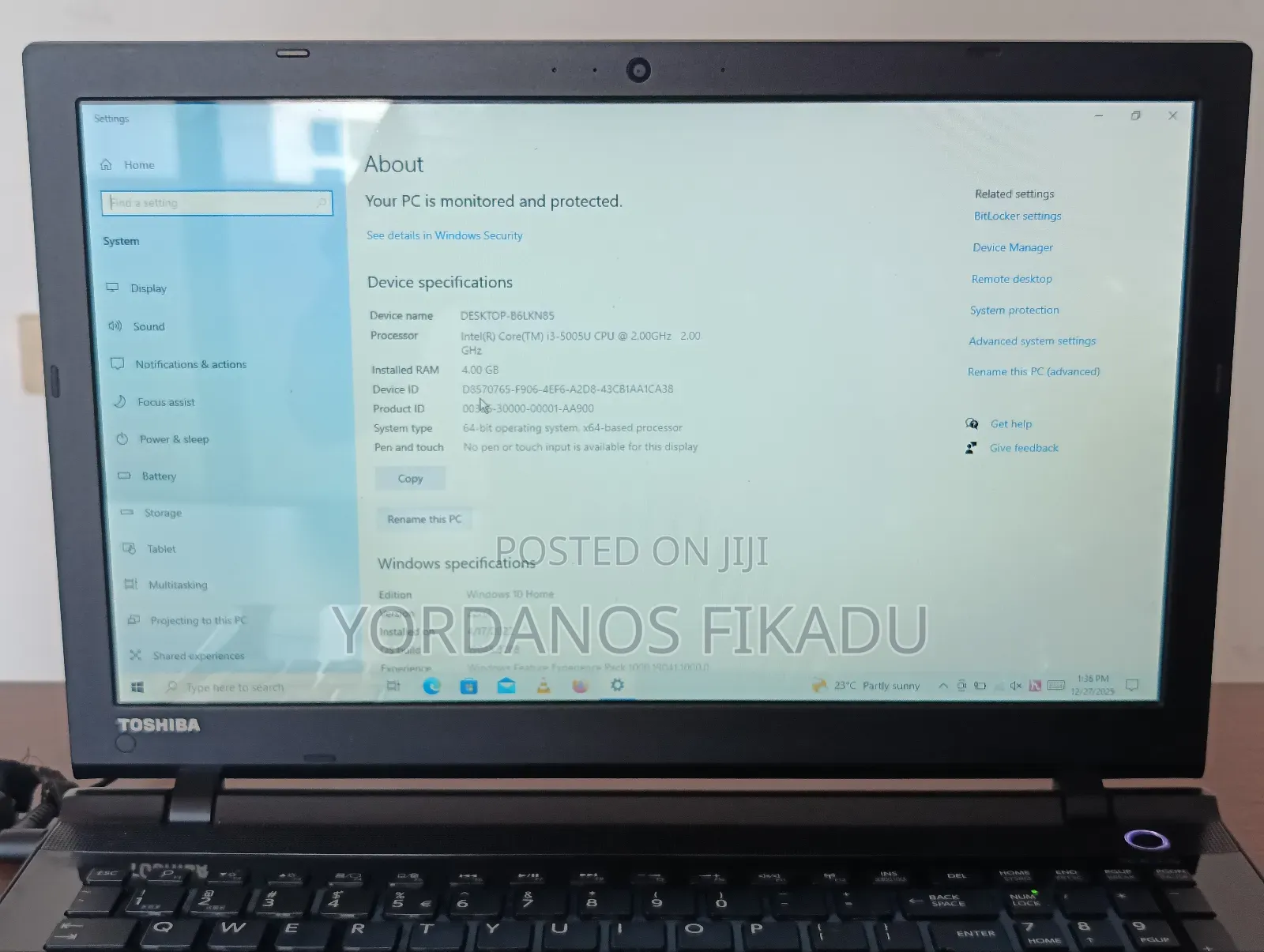 Laptop Toshiba Satellite C55 4GB Intel Core I3 HDD 500GB