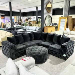 Photo - Black L Shaped Sofa With Out Tabel