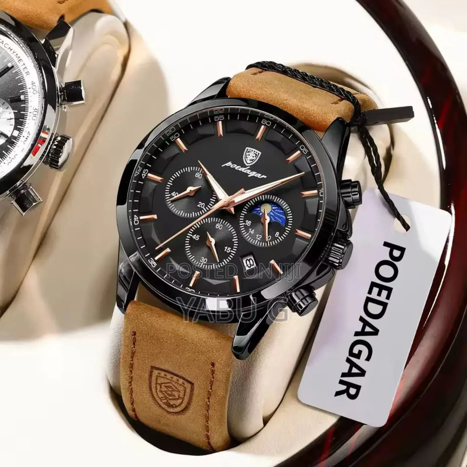 New Color Black Luxury Men's Waterproof Chronograph Quartz Watch