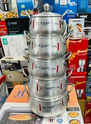 Casio 5 Set Cookware (ካሲዮ 5 ሴት የወጥ ቤት እቃዎች