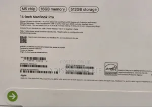 New Laptop Apple Macbook Pro 2025 M5 14-Inch 16GB Apple M5 SSD 512GB