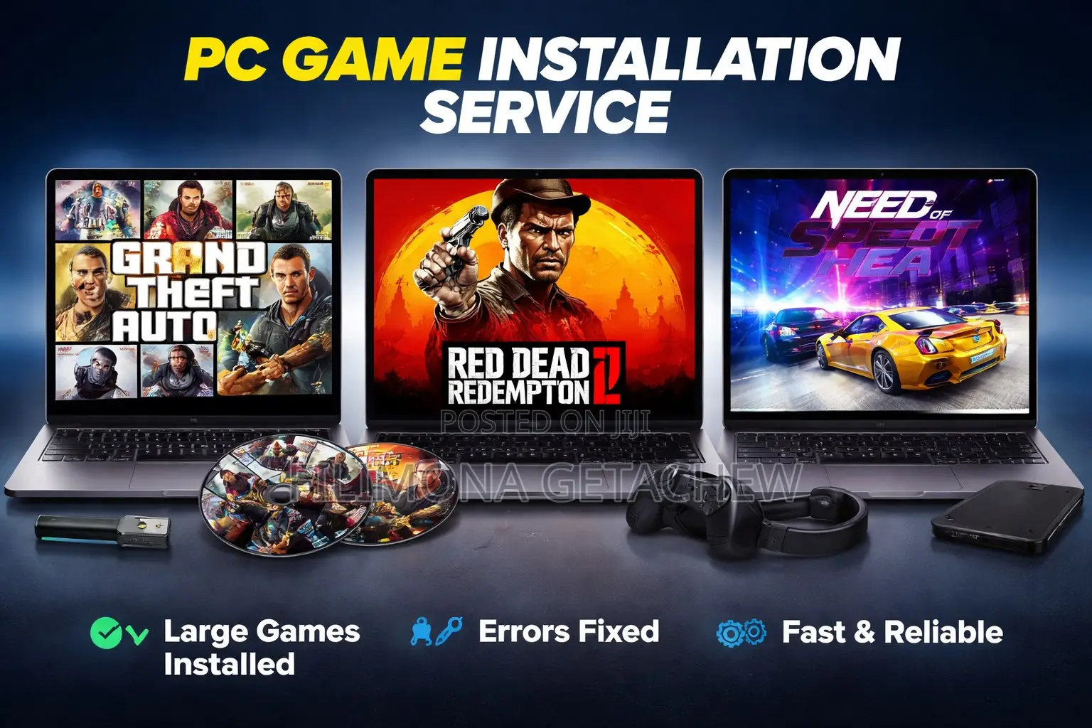 Pc Games – Any Game You Want Installed(Gta 5, Rdr2, Nfs, Fifa, Pes)
