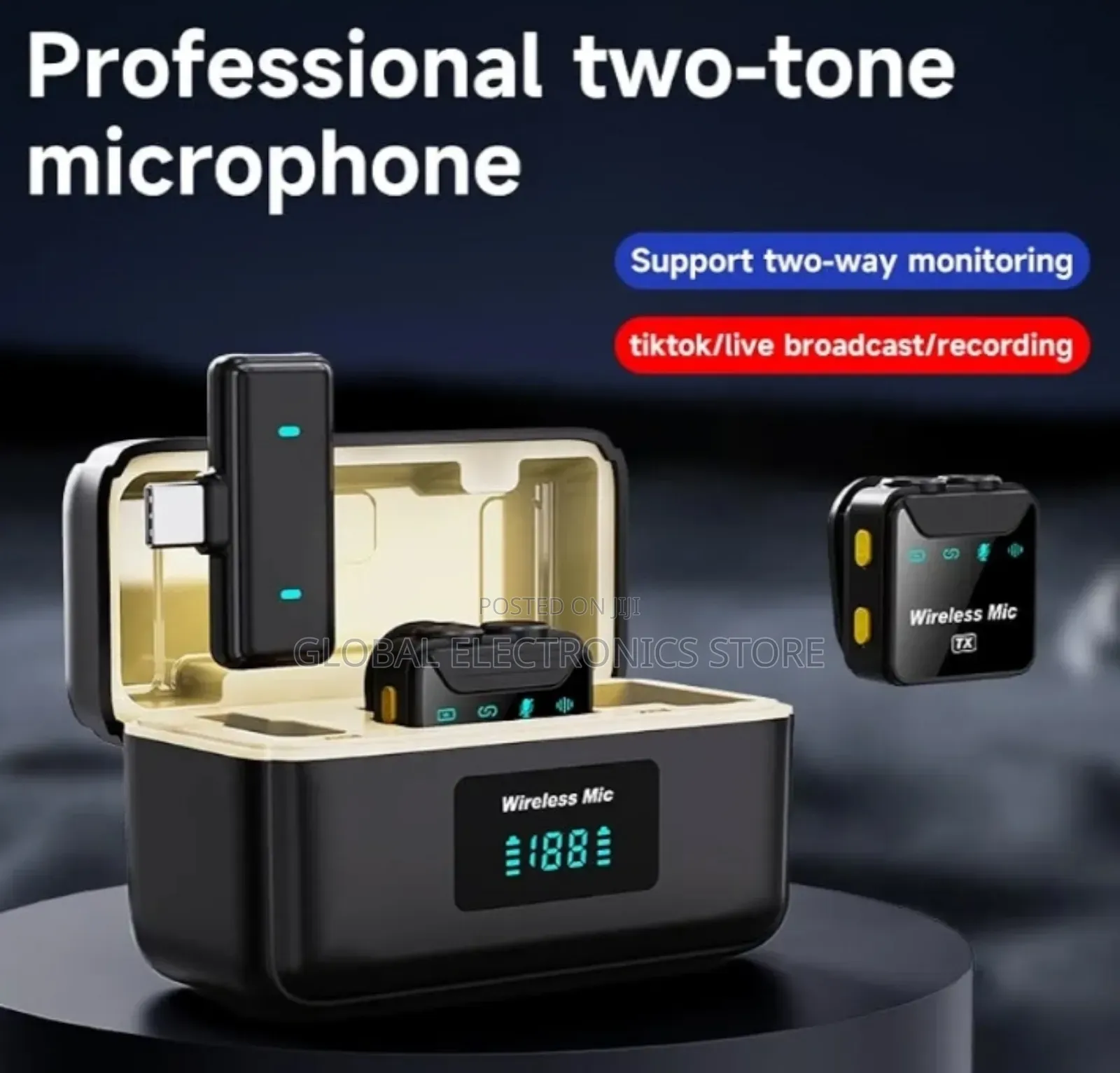 Wireless Lavalier Microphone With Charging Case, Noise Cancelling