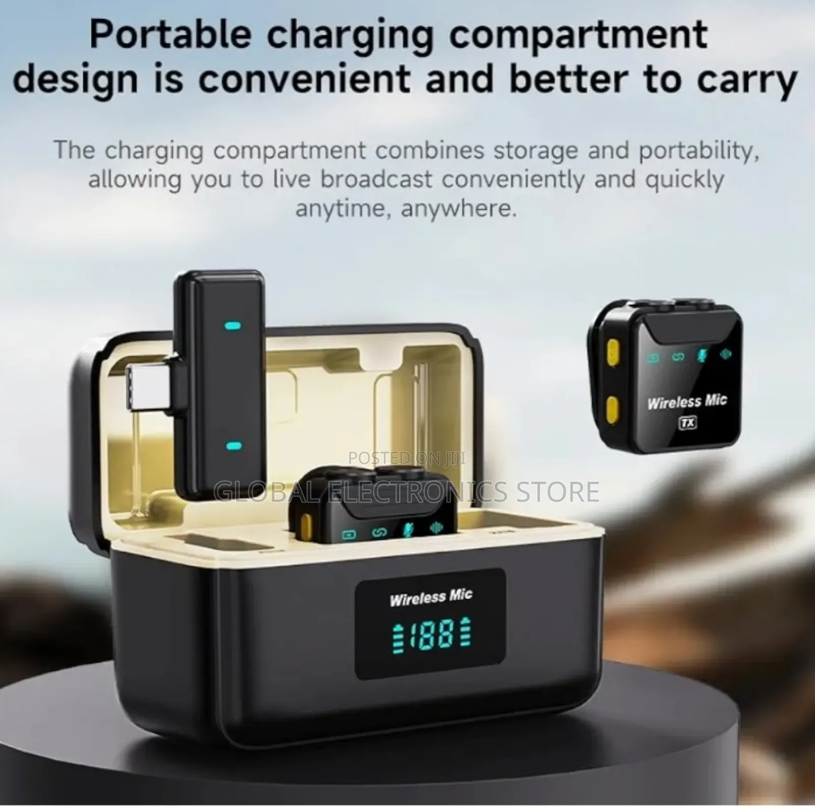 Wireless Lavalier Microphone With Charging Case, Noise Cancelling