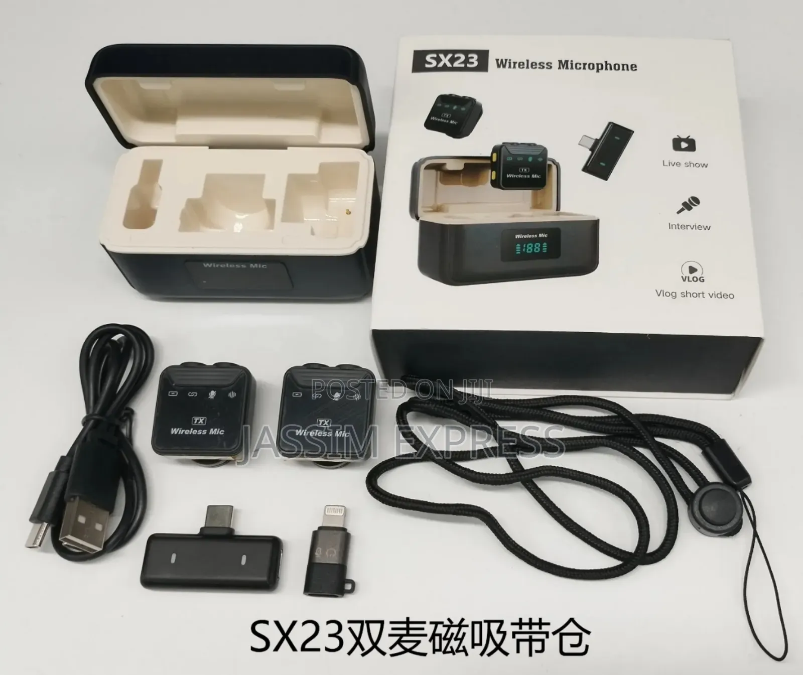Dual Clip-on Wireless Microphone With Charging Box