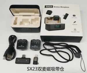 Dual Clip-on Wireless Microphone With Charging Box