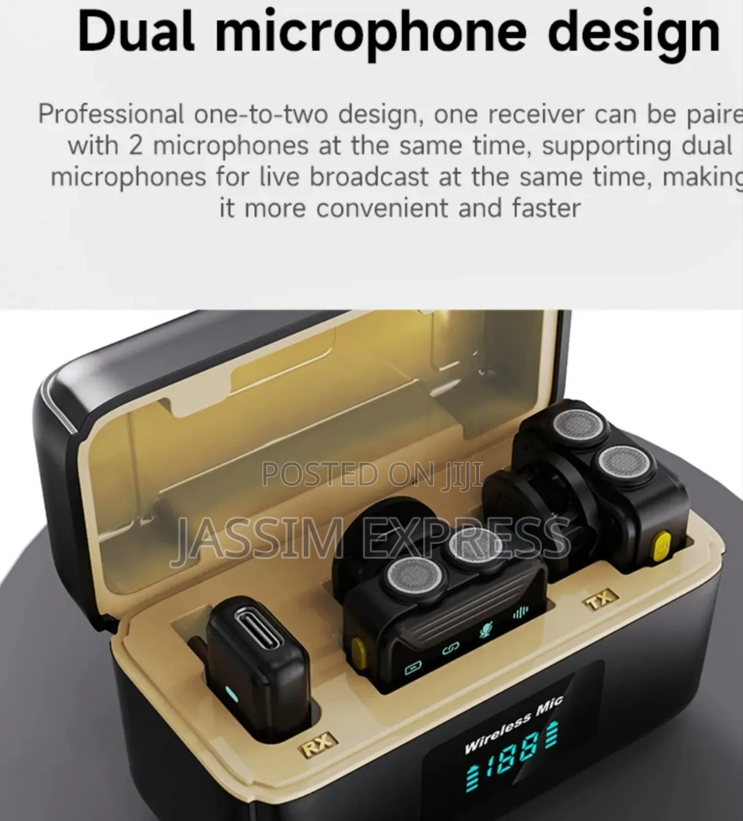 Dual Clip-on Wireless Microphone With Charging Box