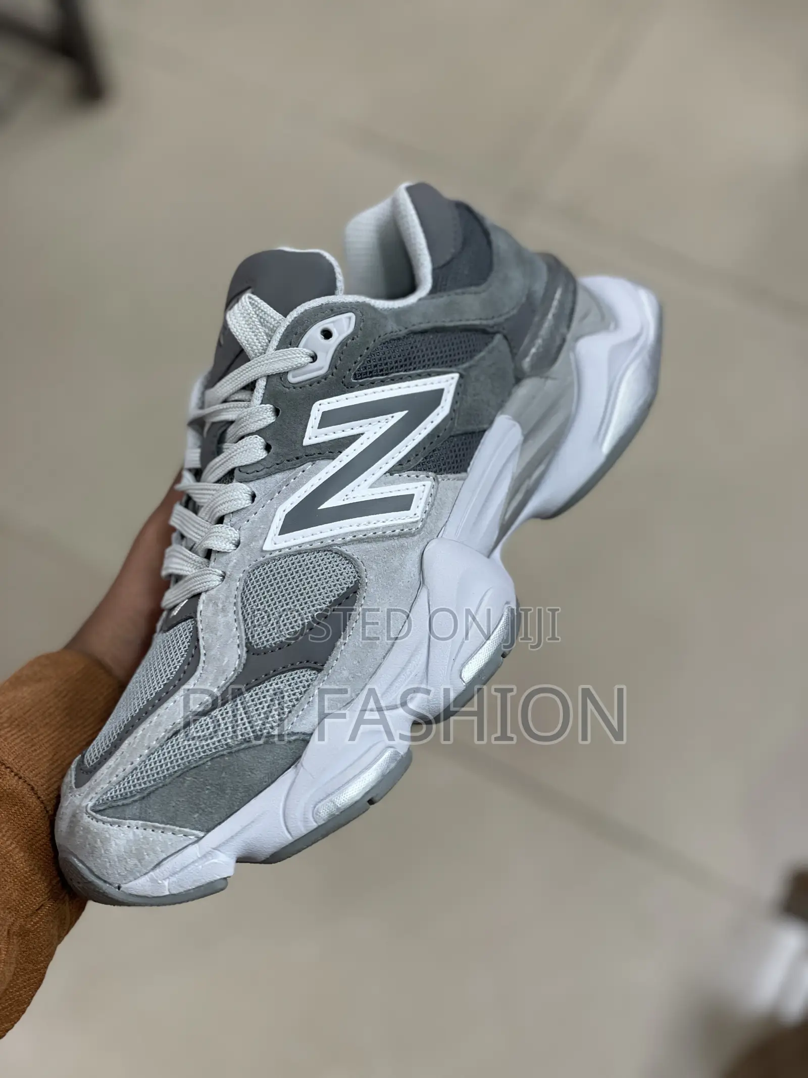 New Balance 9060 Grey White Chunky Sneakers