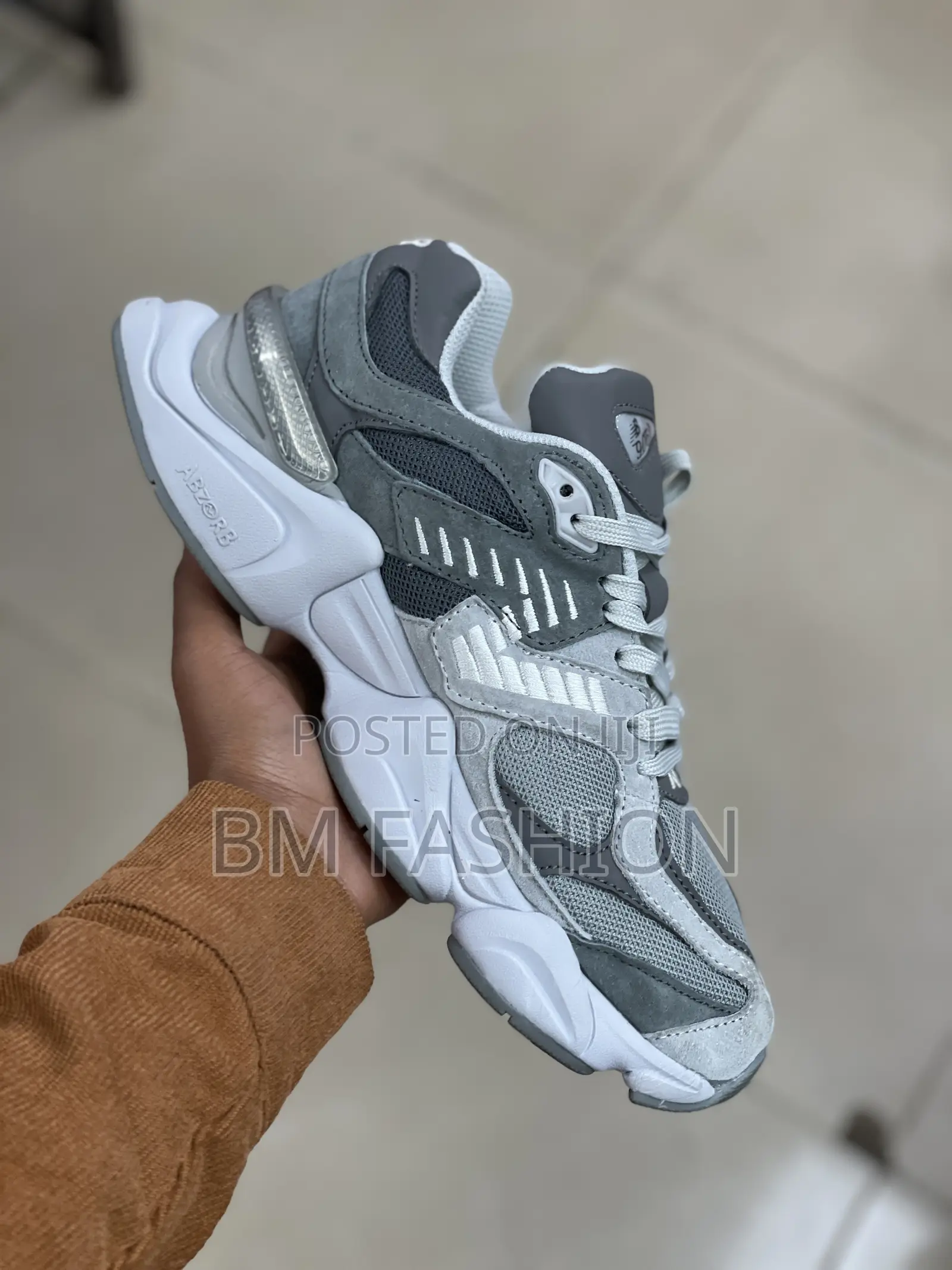 New Balance 9060 Grey White Chunky Sneakers