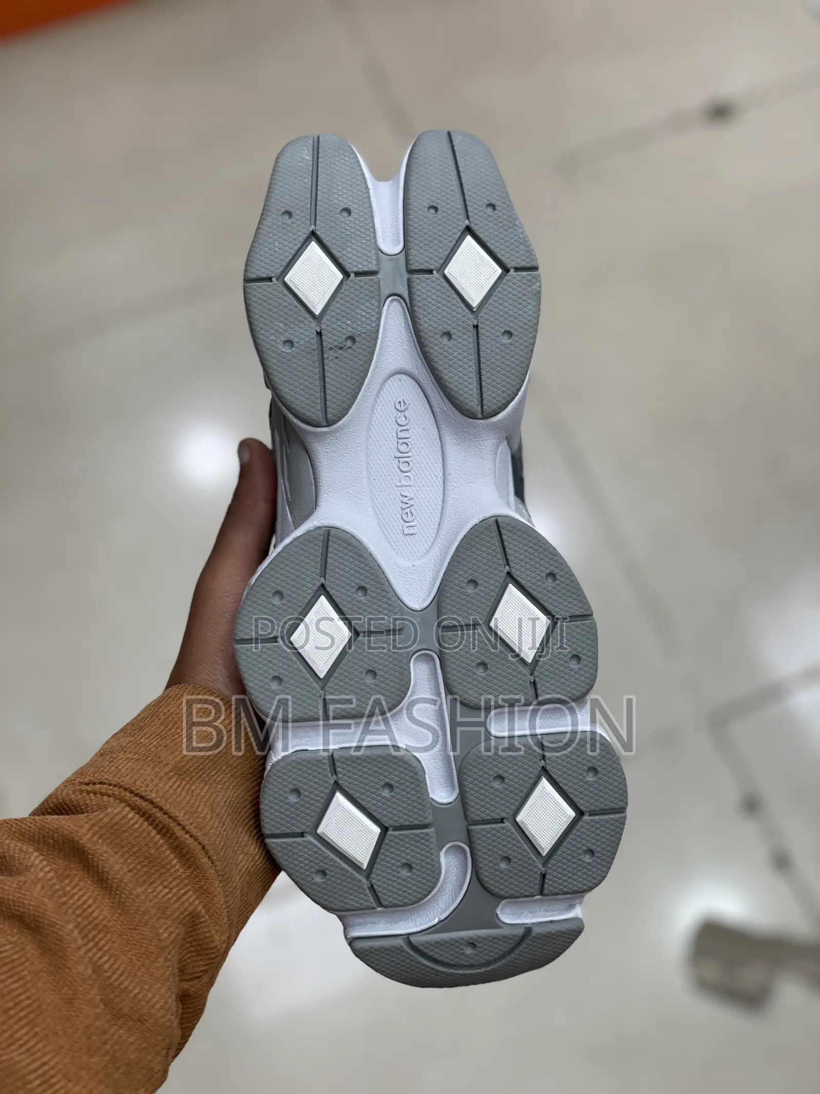 New Balance 9060 Grey White Chunky Sneakers