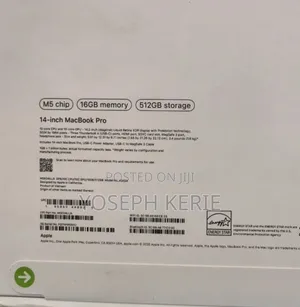 New Laptop Apple Macbook Pro 2025 M5 14-Inch 16GB Apple M5 SSD 512GB
