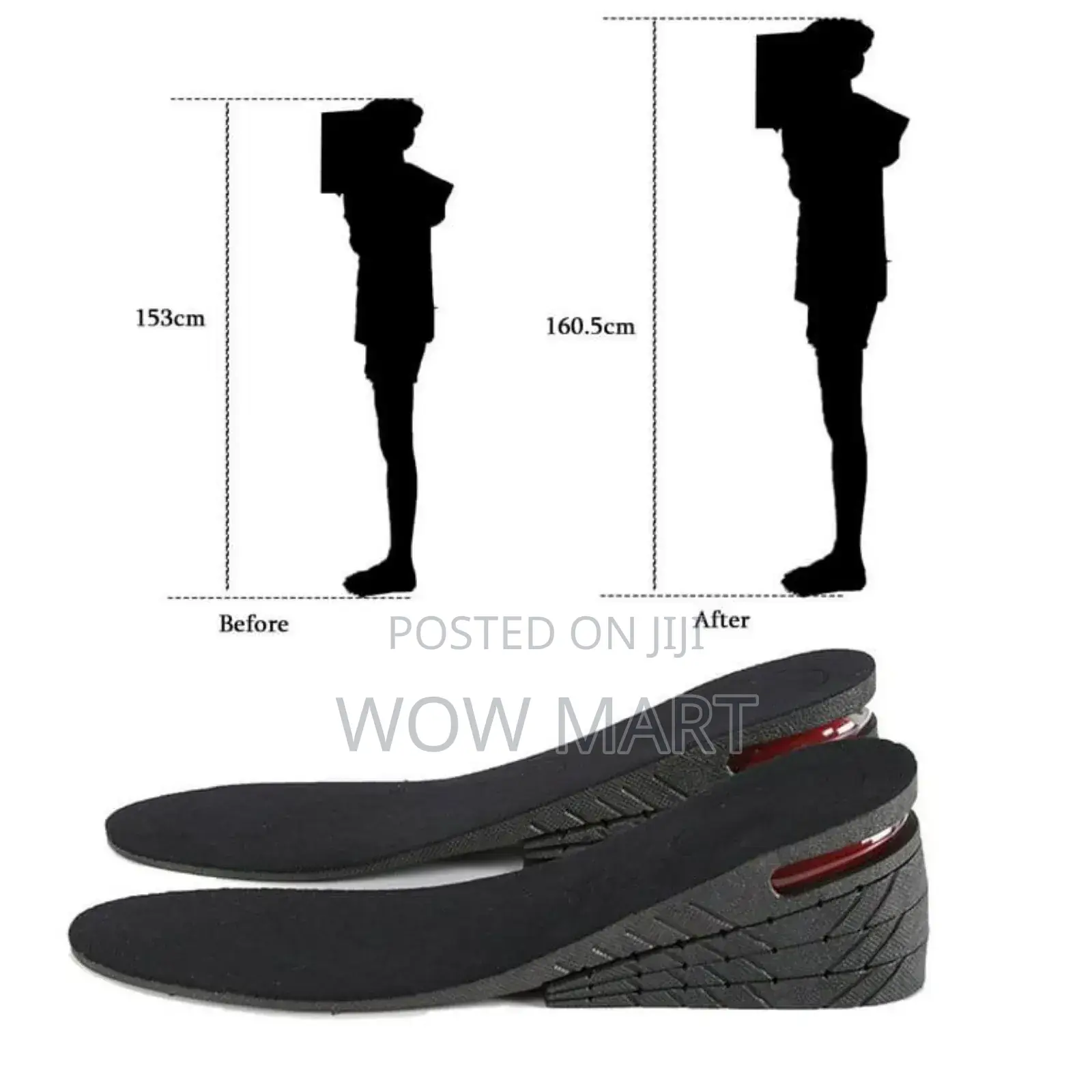 Height Increase Insoles With an Air Cushion Heel.