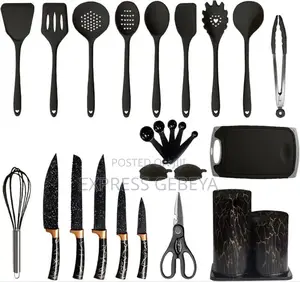 25 PCS Kitchenware Set ከፍተኛ ሙቀት ከሚቋቋም ሲልከን የተሰሩ