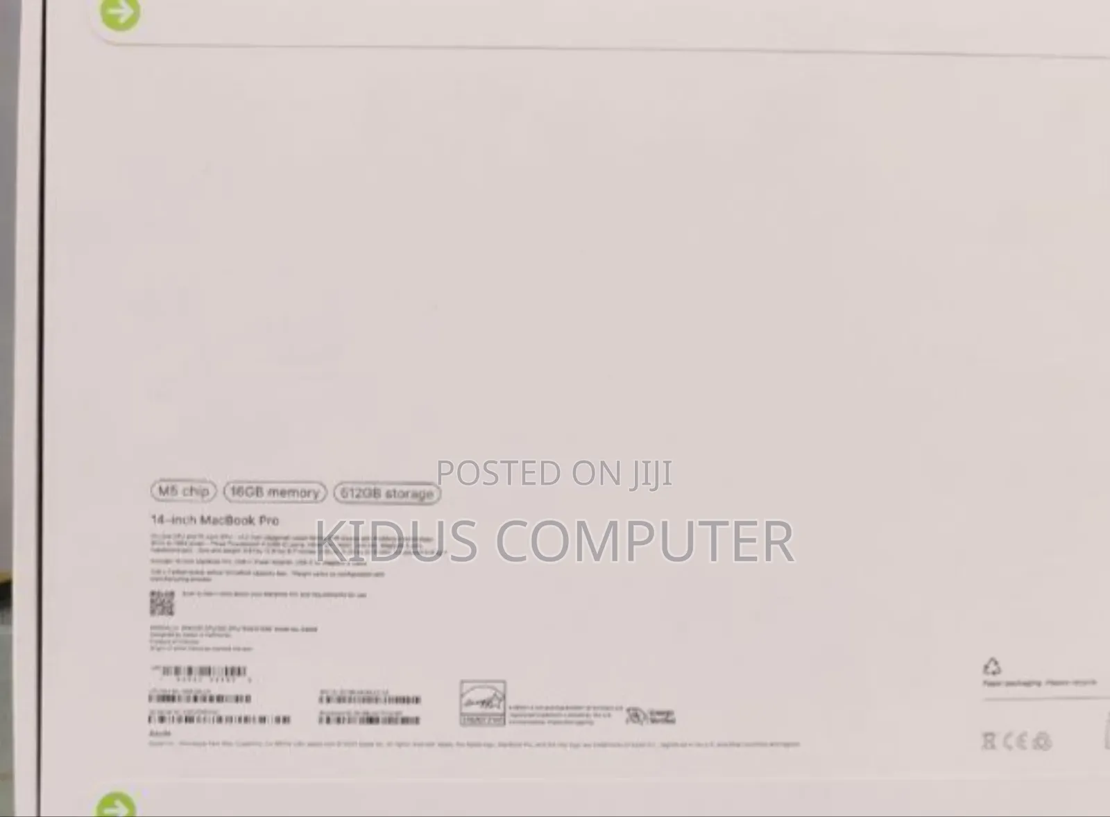 New Laptop Apple Macbook Pro 2025 M5 14-Inch 16GB Apple M5 SSD 512GB