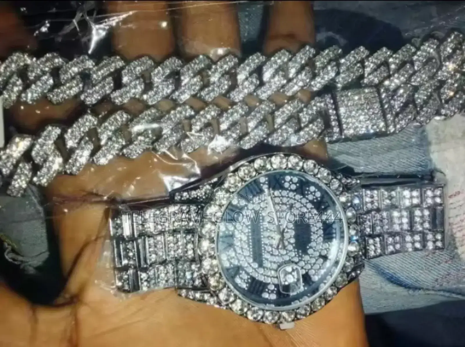 Chain Cross and Watch (Diamond)