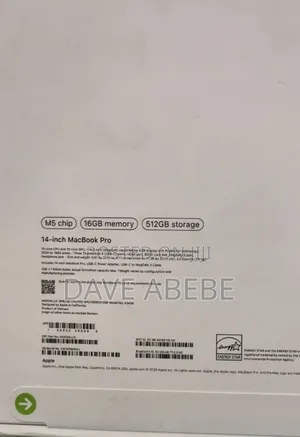 New Laptop Apple Macbook Pro 2025 M5 14-Inch 16GB Apple M5 SSD 512GB
