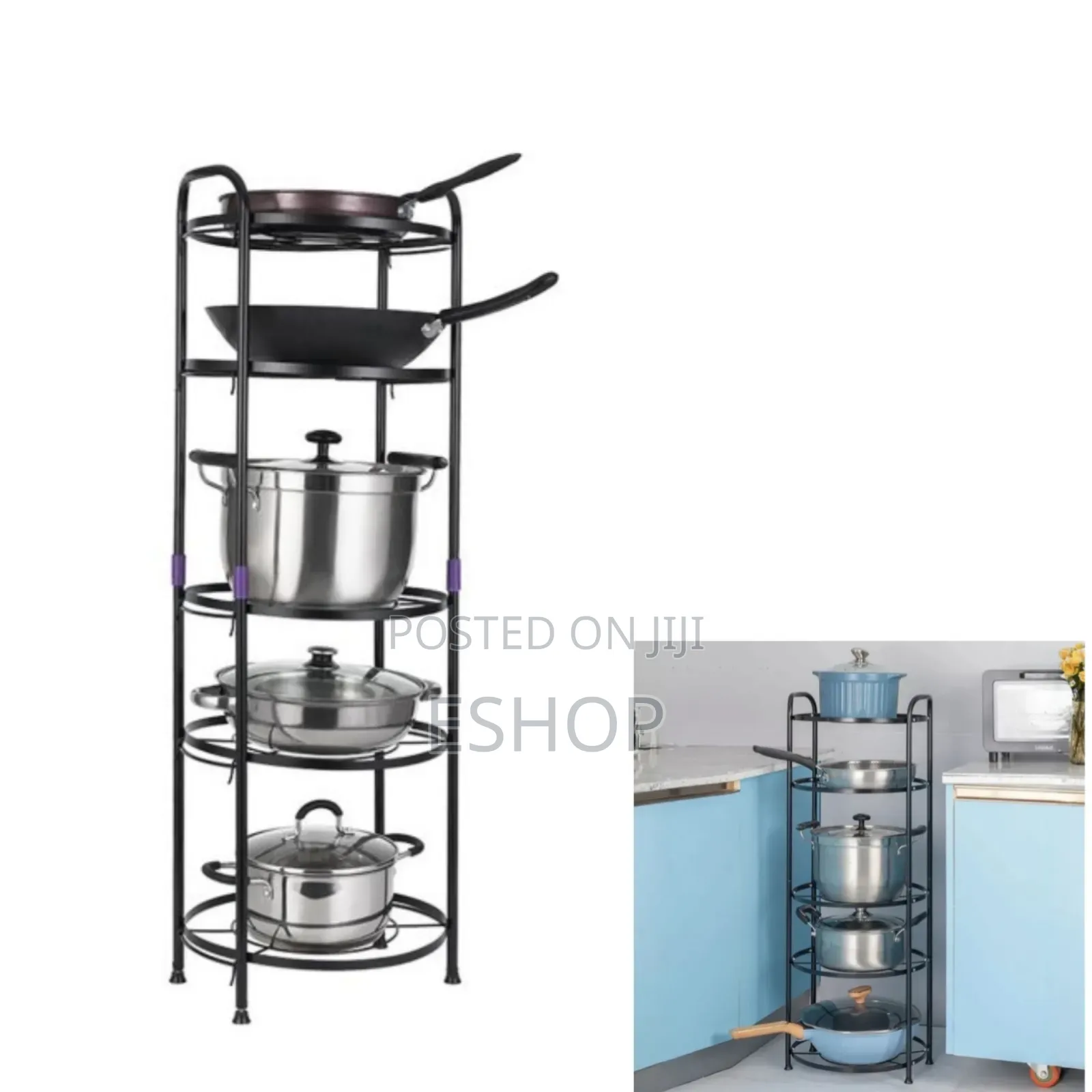 Sturdy 5-Shelf Rolling Kitchen Organizer