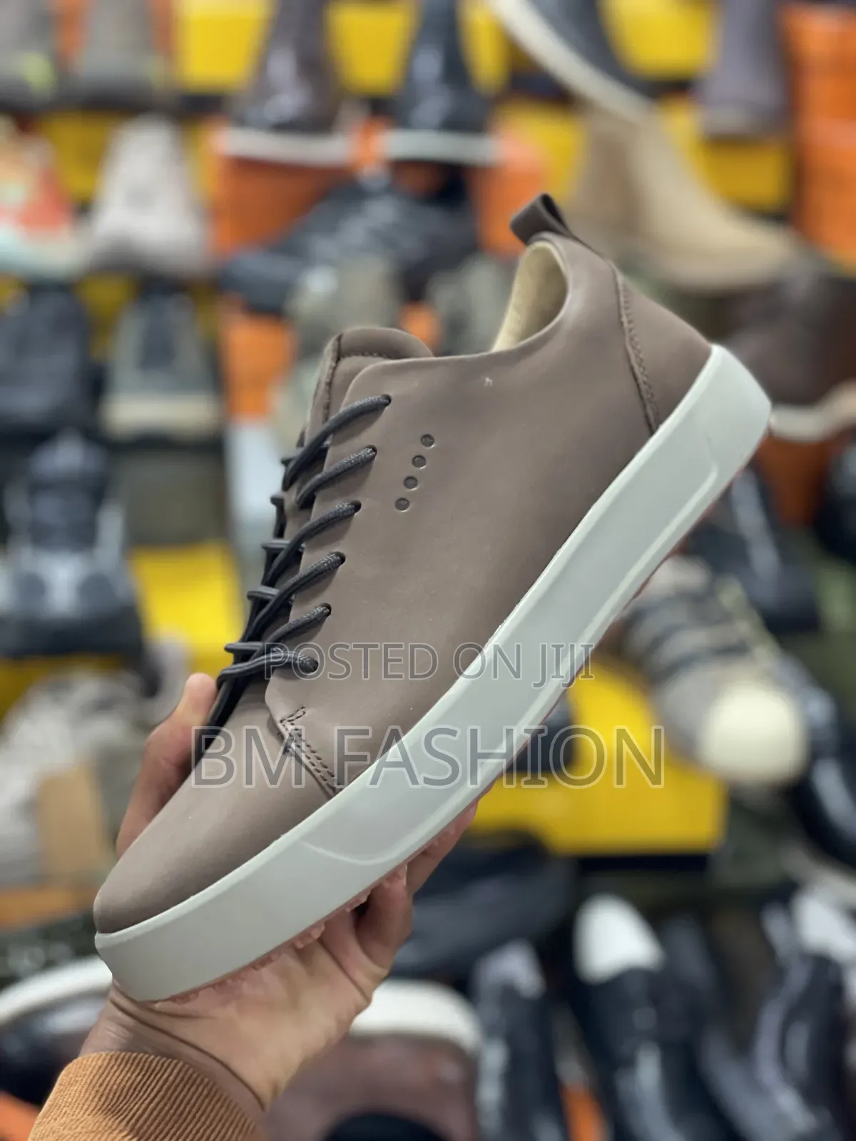 Ecco Men's Brown Leather Low-Top Sneakers (On Sale)