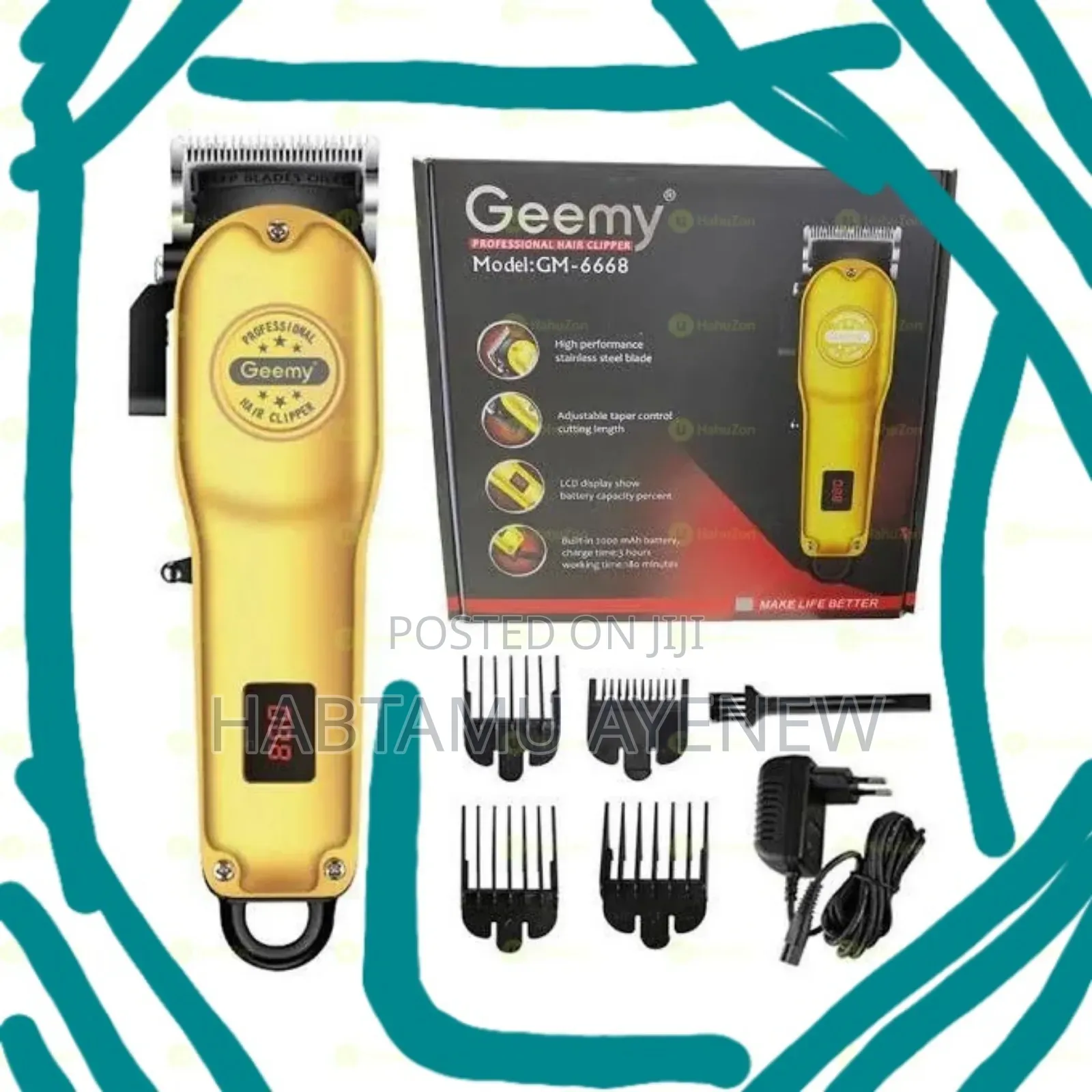 ጊሚ ጂሚ የፀጉር ማስተካከያ ቶንዶስ Geemy Hair Clipper Tondos