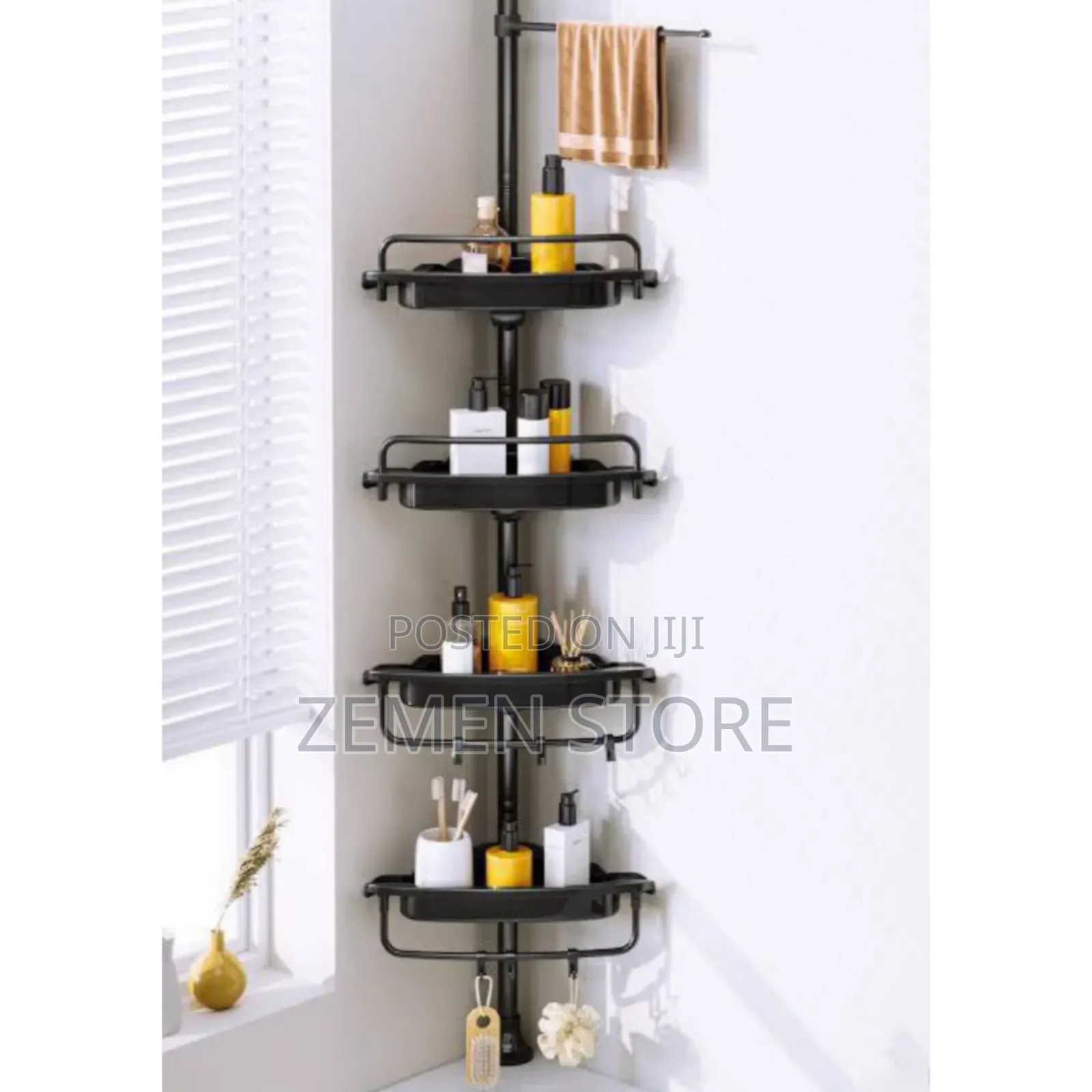 4-Tier Corner Shower Caddy Tension Pole