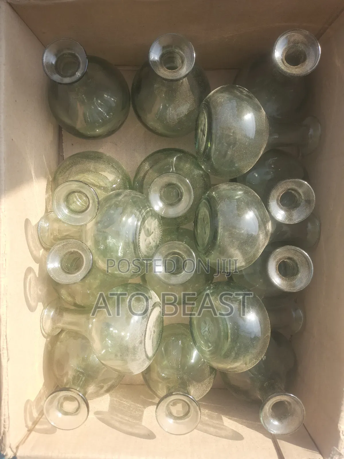 የጠጅ ብርሌ Hand-Blown Glass Bottle,Potentially a Vintage or Antique Piece