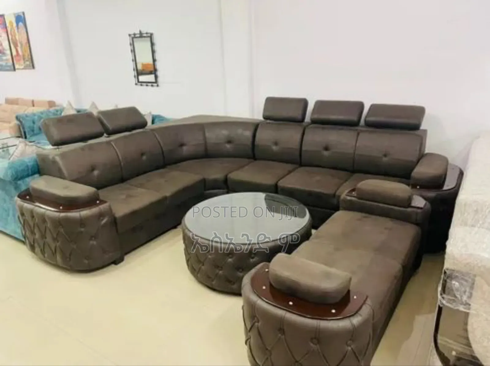 Q Style Sofa Design With Table #Code 31