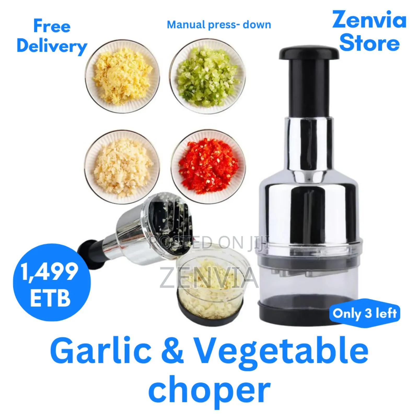 Manual Press Down Garlic Vegetables Chopper