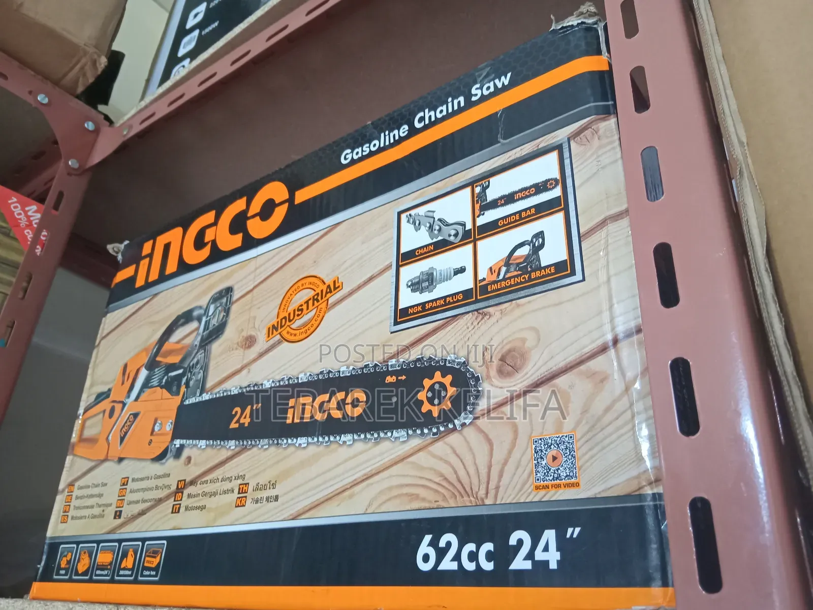 Ingco Gasoline Chain Saw 62cc 24inch