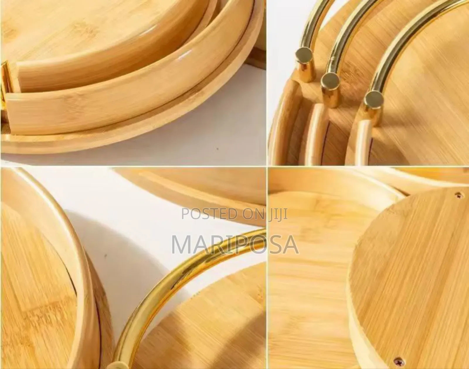 3pcs Bamboo Palet Food Tray