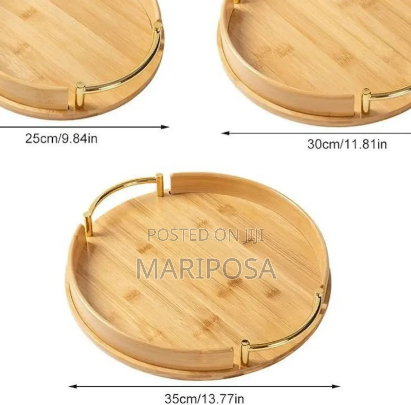 3pcs Bamboo Palet Food Tray