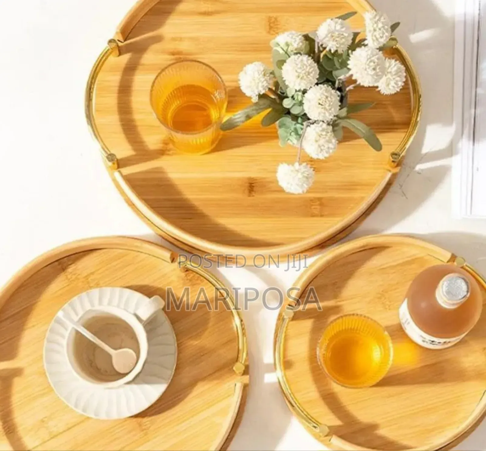 3pcs Bamboo Palet Food Tray