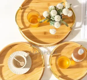 3pcs Bamboo Palet Food Tray