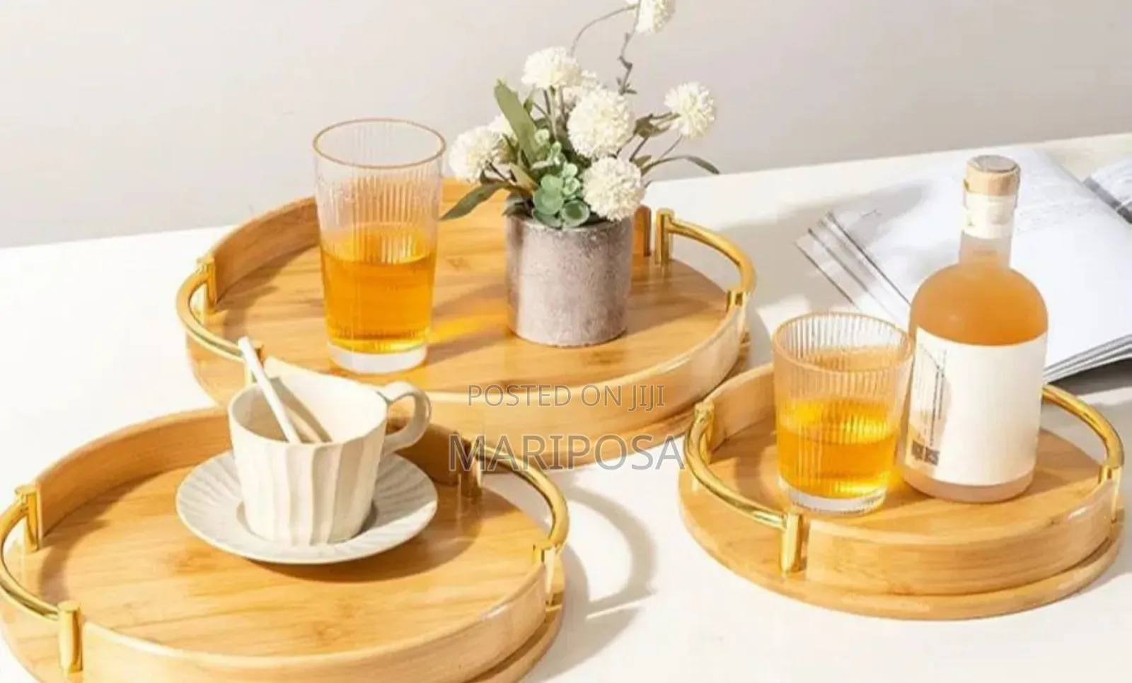 3pcs Bamboo Palet Food Tray